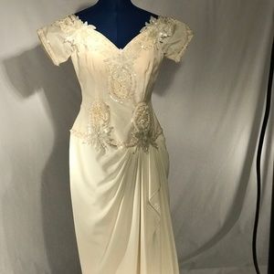 Beautiful cream beaded formal dress